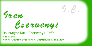 iren cservenyi business card